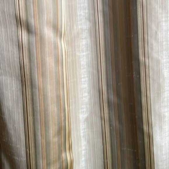 Calico Home Lined 32W x 92L Striped Pleated Silk Drapes. Set of 2 - Picture 8 of 14